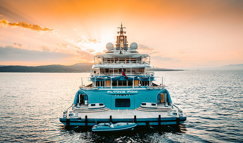 Flying Fox yacht by Lürssen in Porto Pollo, Sardinia