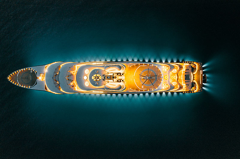 Flying Fox yacht by Lürssen in Porto Pollo, Sardinia