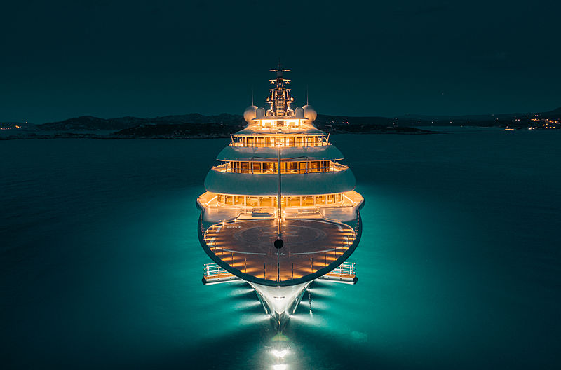 Flying Fox yacht by Lürssen in Porto Pollo, Sardinia