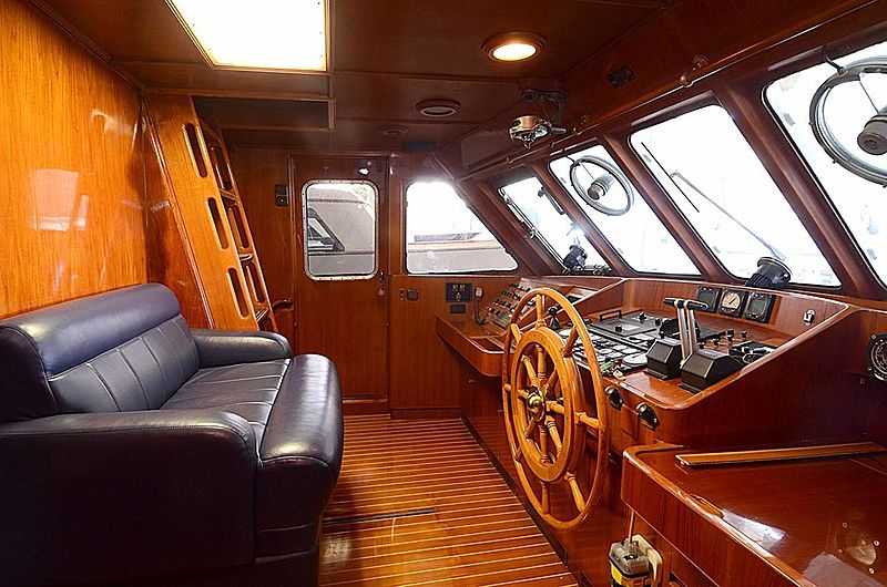 Halcyon Days yacht wheelhouse