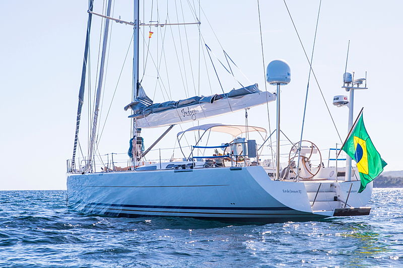 Indigo yacht anchored