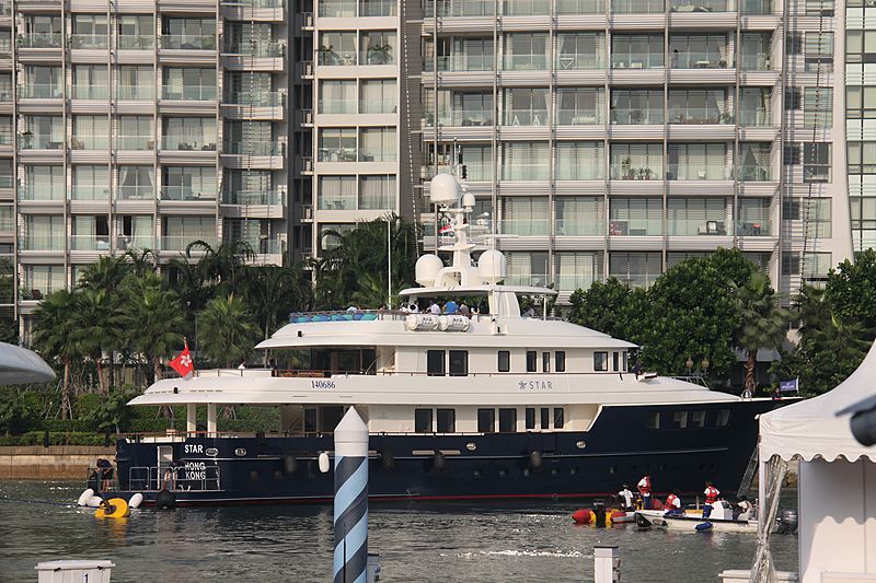 Ocean's Seven yacht in Singapore marina