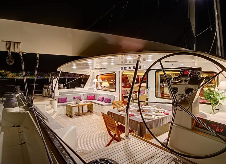 Azizam yacht aft deck