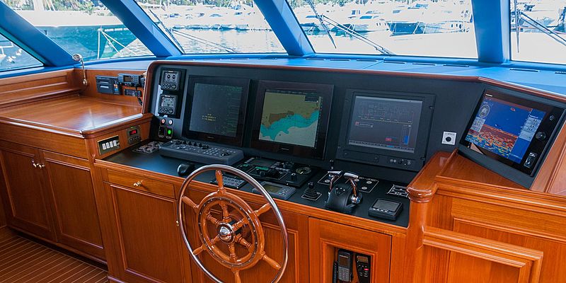 Cassiopeia yacht wheelhouse