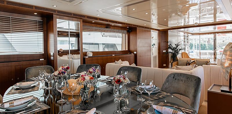 Babousha yacht dining table