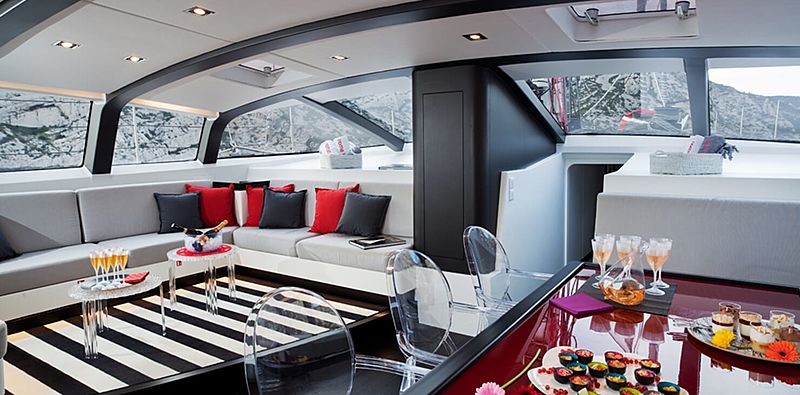 Nomad IV yacht saloon