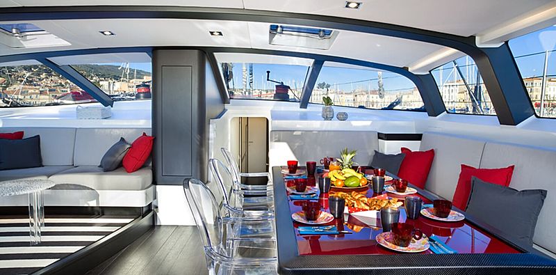 Nomad IV yacht saloon