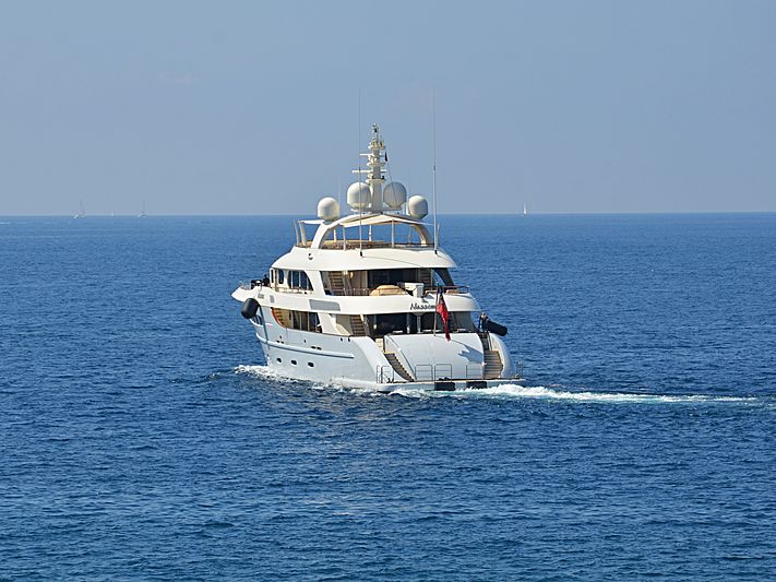 Nassima yacht leaving Nice
