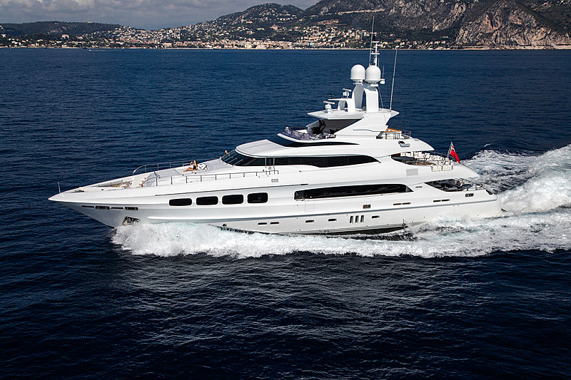Manifiq yacht cruising aerial