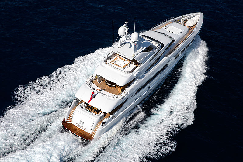 Manifiq yacht cruising aerial