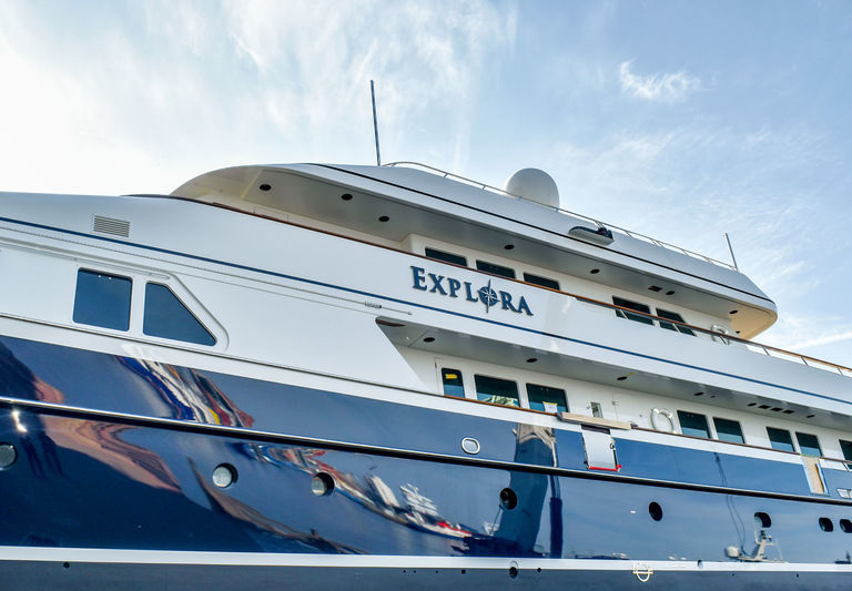 Explora during refit in Urk