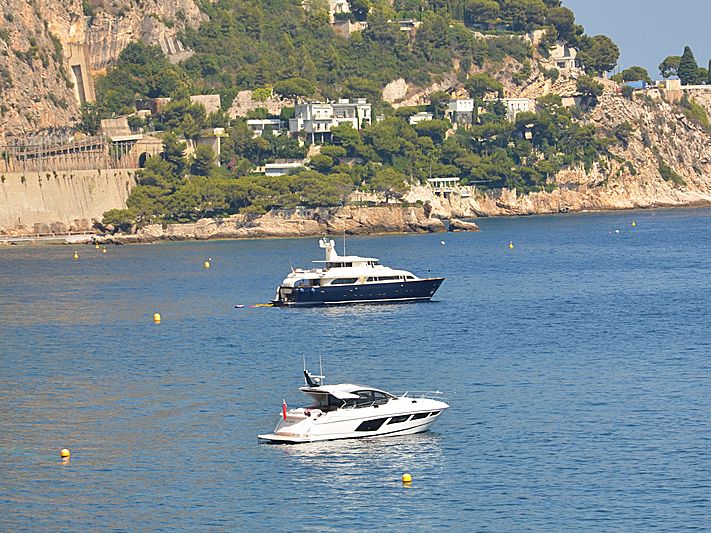 Vintage yacht in Eze-sur-Mer